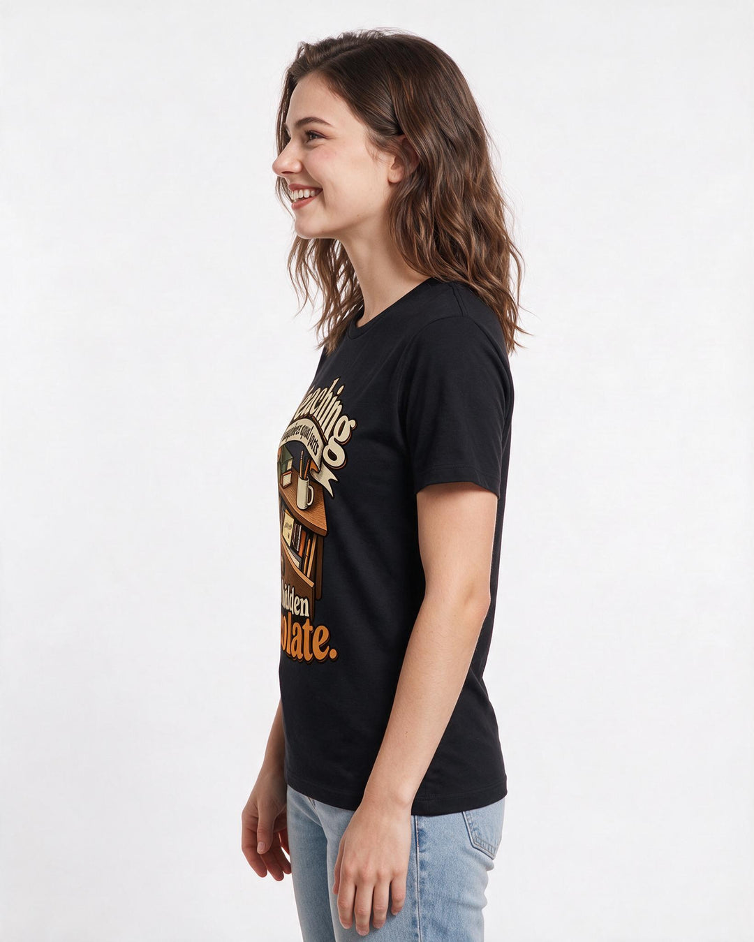 Teacher Black T-Shirt for Women – Everyday Expression Graphic Tee product image 2