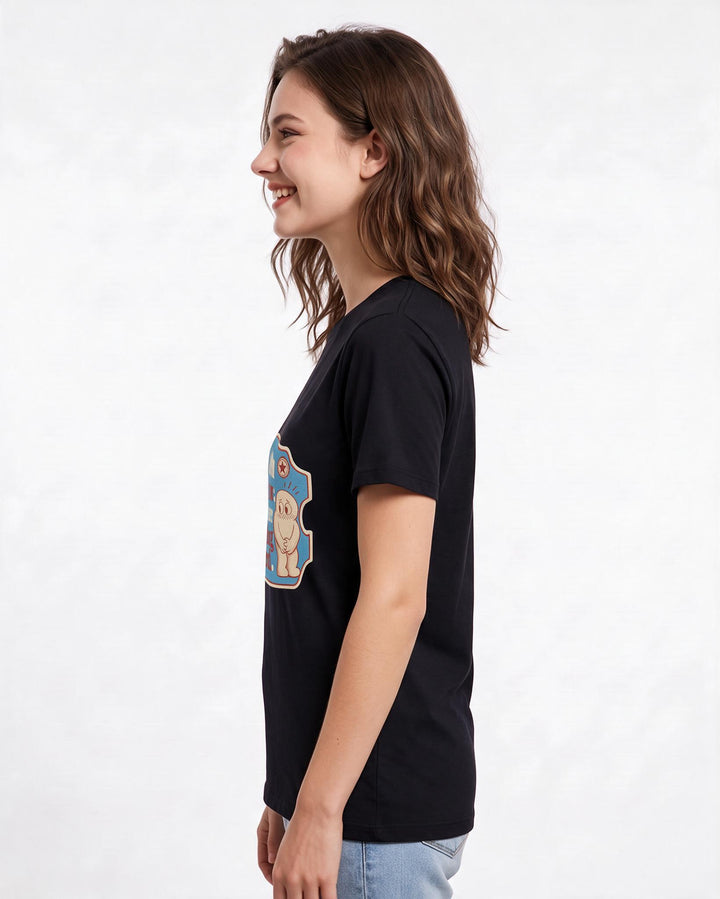 Graphic Women's Black T-Shirt - I was born with a flaw: I remember product image 2