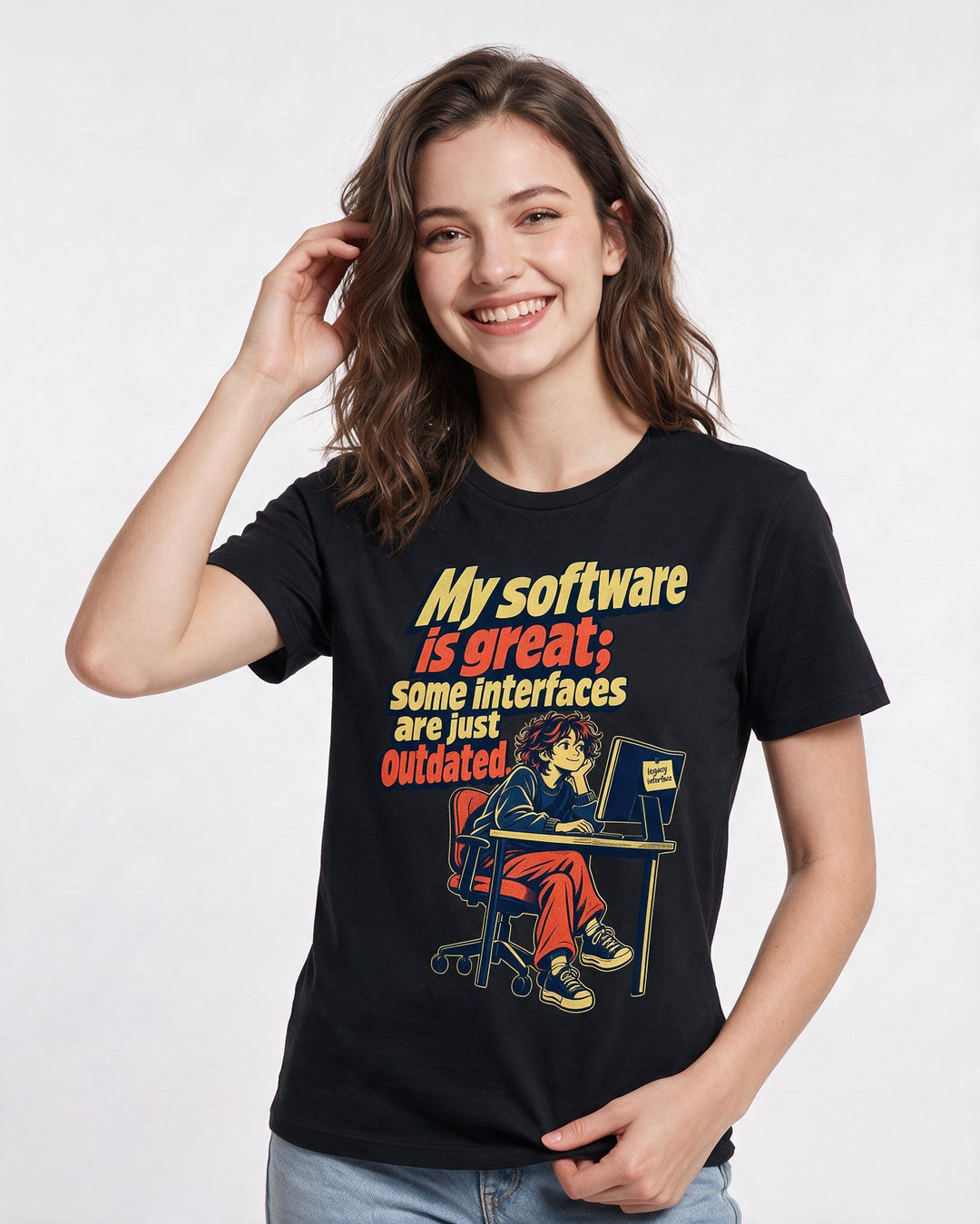 Neurodiversity Black T-Shirt for Women – Everyday Expression Graphic Tee product image 1