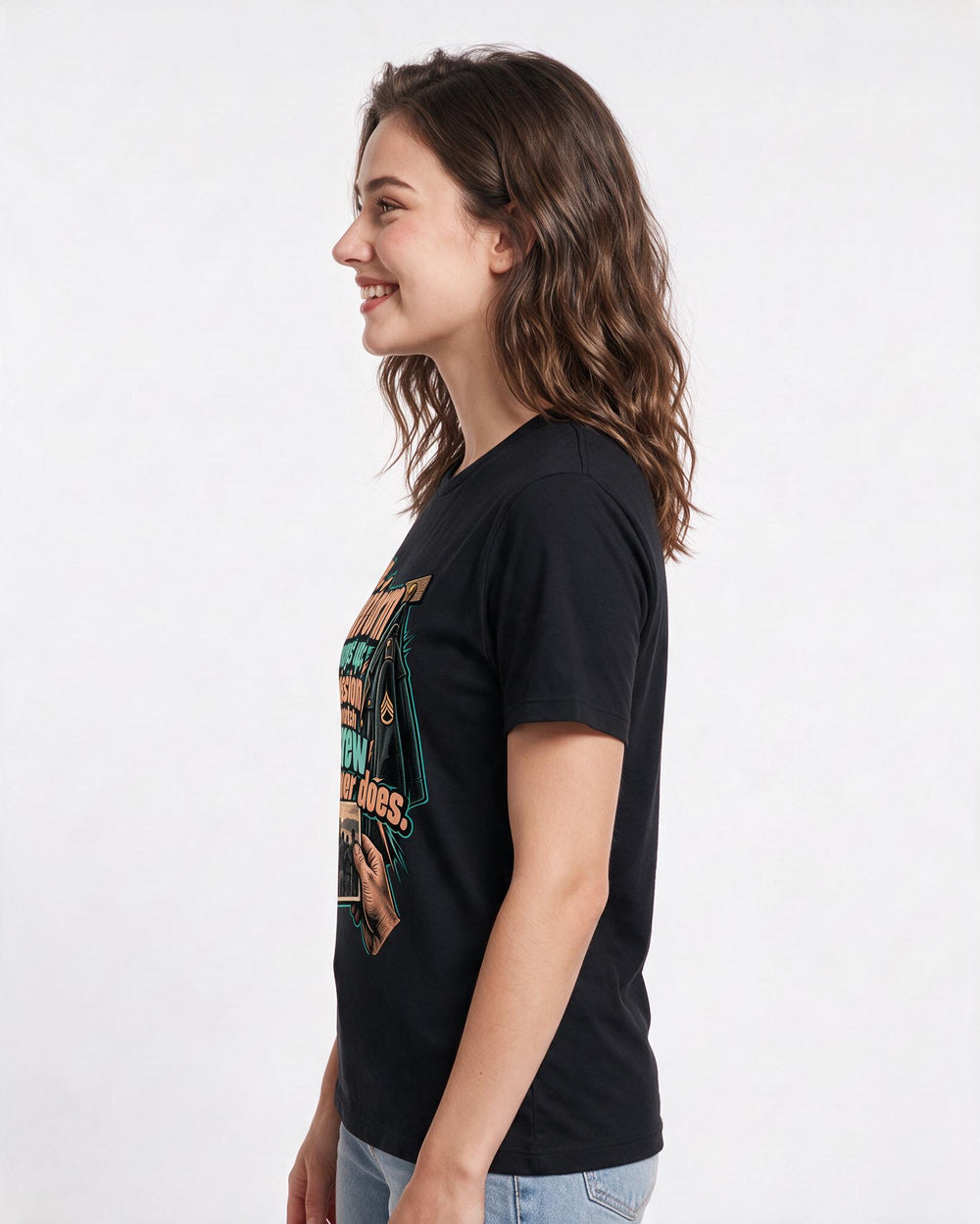 Veteran Black T-Shirt for Women – Everyday Expression Graphic Tee product image 2