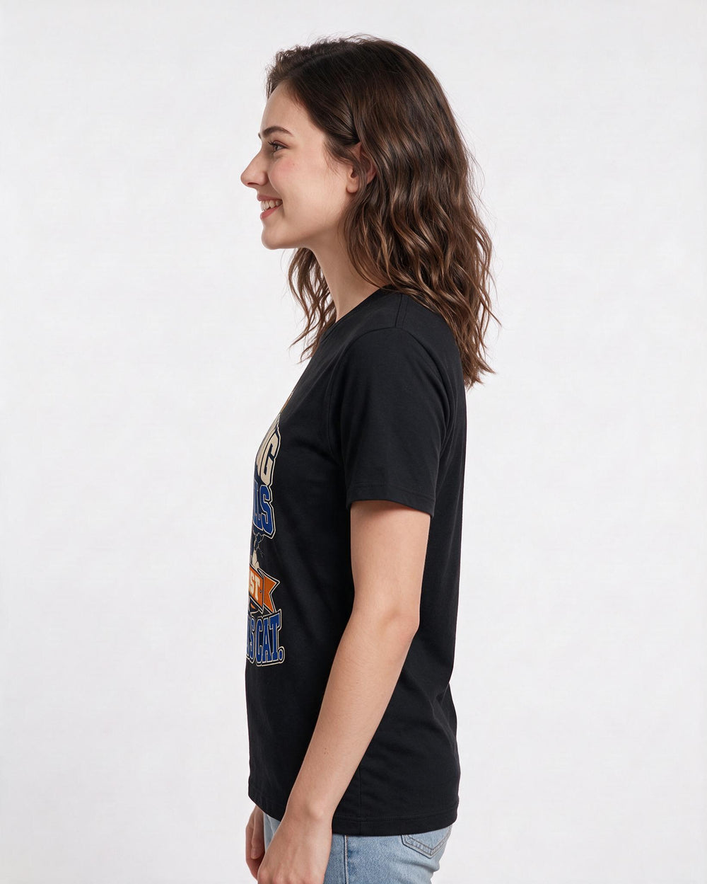 Funny Halloween Women's Black T-Shirt – The haunting in my walls is just my neighbor's cat. product image 2
