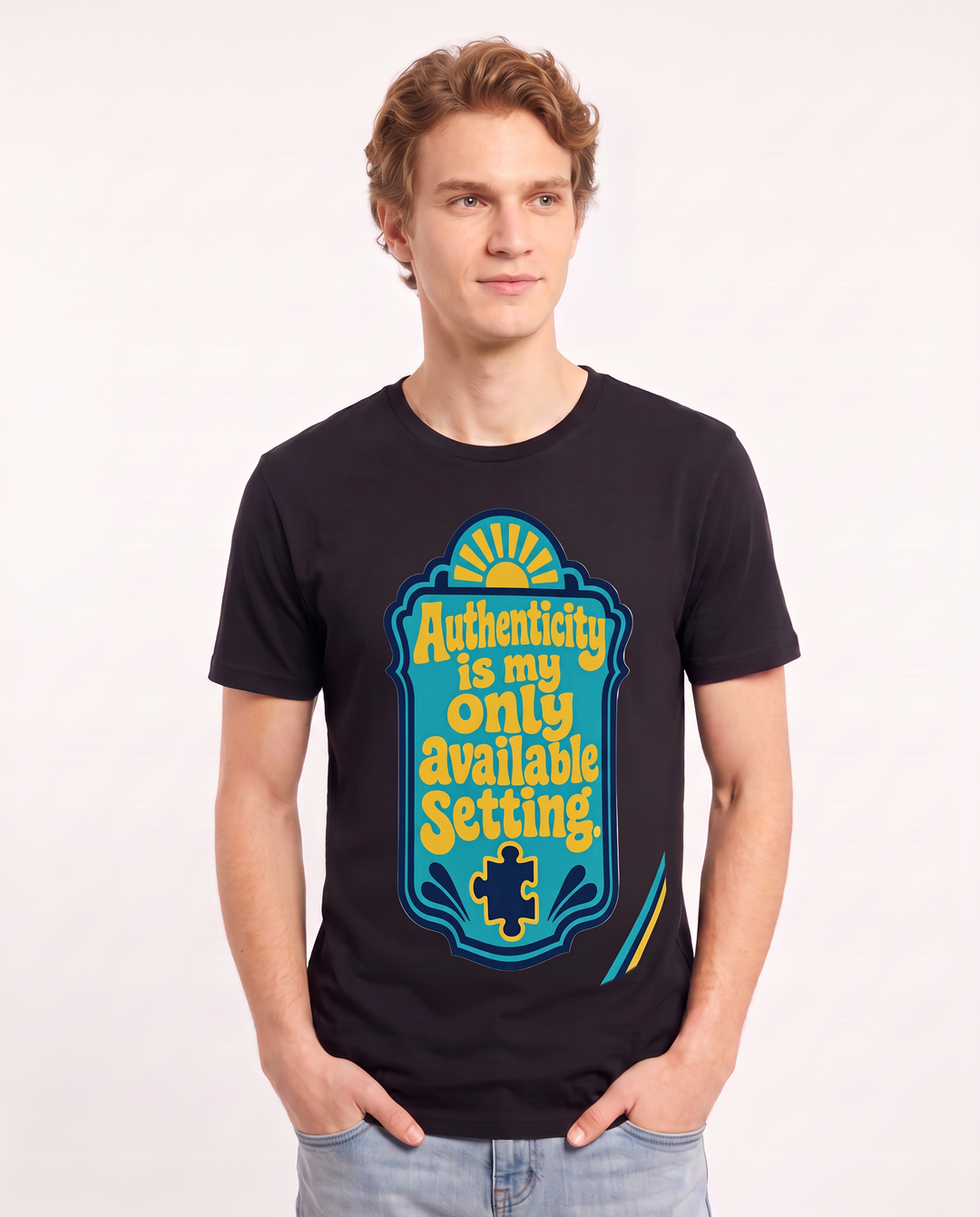 Graphic Men's Black T-Shirt - Authenticity is my only available product image 3