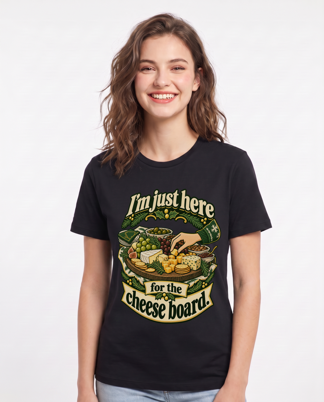 Christmas Black T-Shirt for Women – Holiday Theme Graphic Tee product image 3