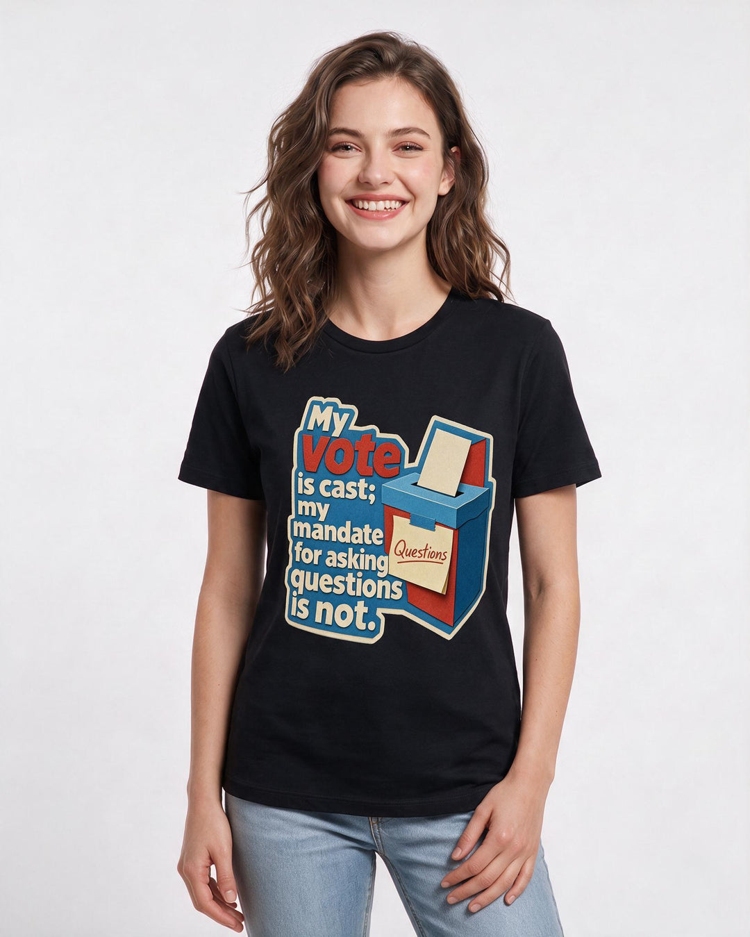 Political Statement Black T-Shirt for Women – Everyday Expression Graphic Tee product image 1