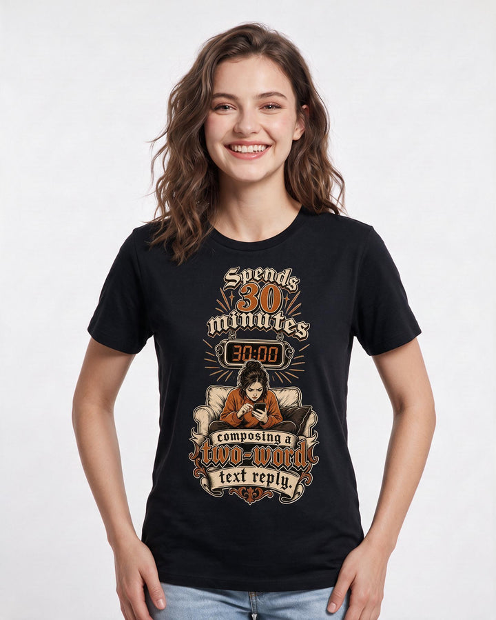 Meme Black T-Shirt for Women – Everyday Expression Graphic Tee product image 1