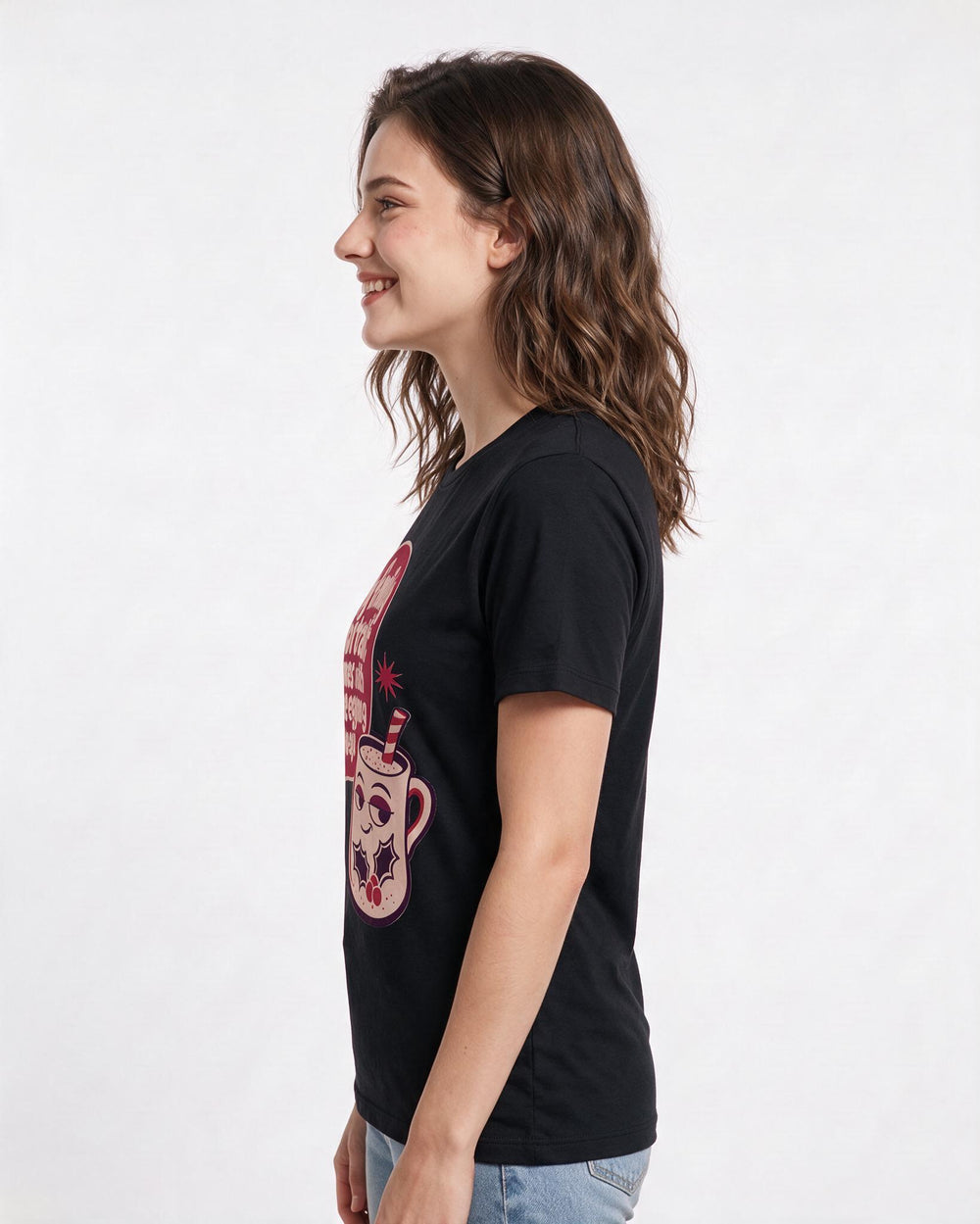 Christmas Women's Black T-Shirt - My family portrait comes with free product image 2