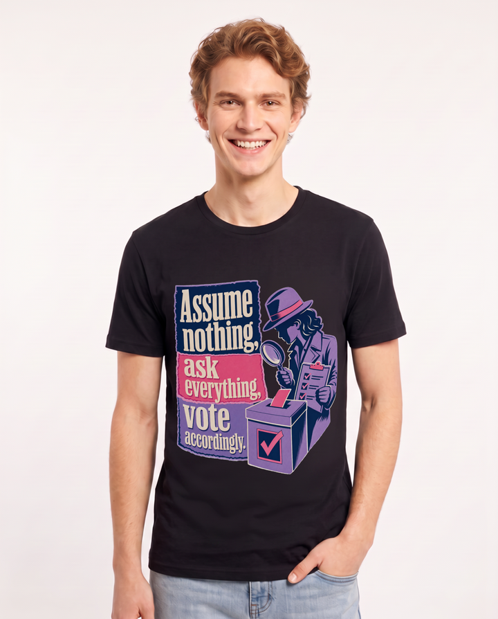 Political Statement Black T-Shirt for Men – Everyday Expression Graphic Tee product image 1