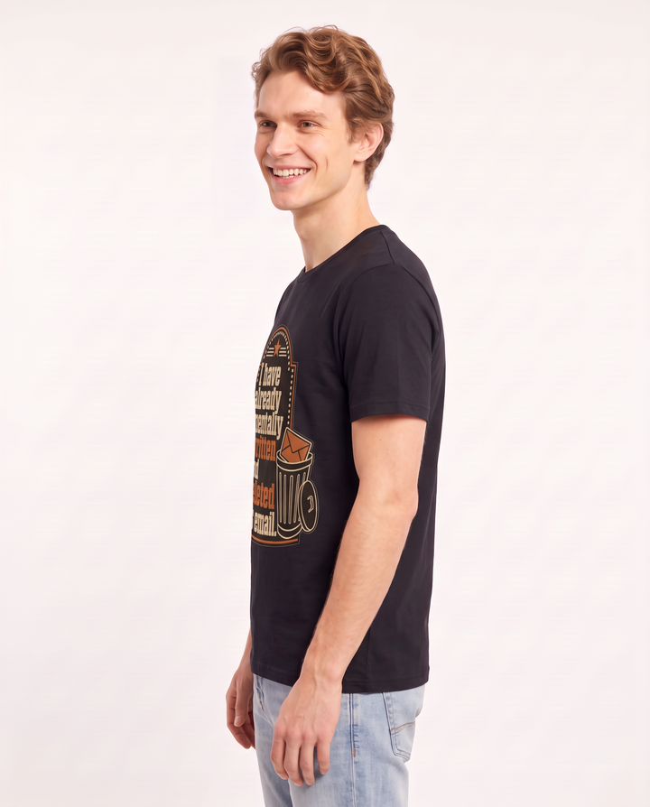 Graphic Men's Black T-Shirt - I have already mentally written and product image 2