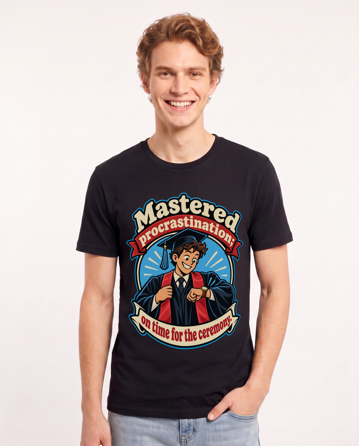 Graduation Black T-Shirt for Men – Everyday Expression Graphic Tee product image 3