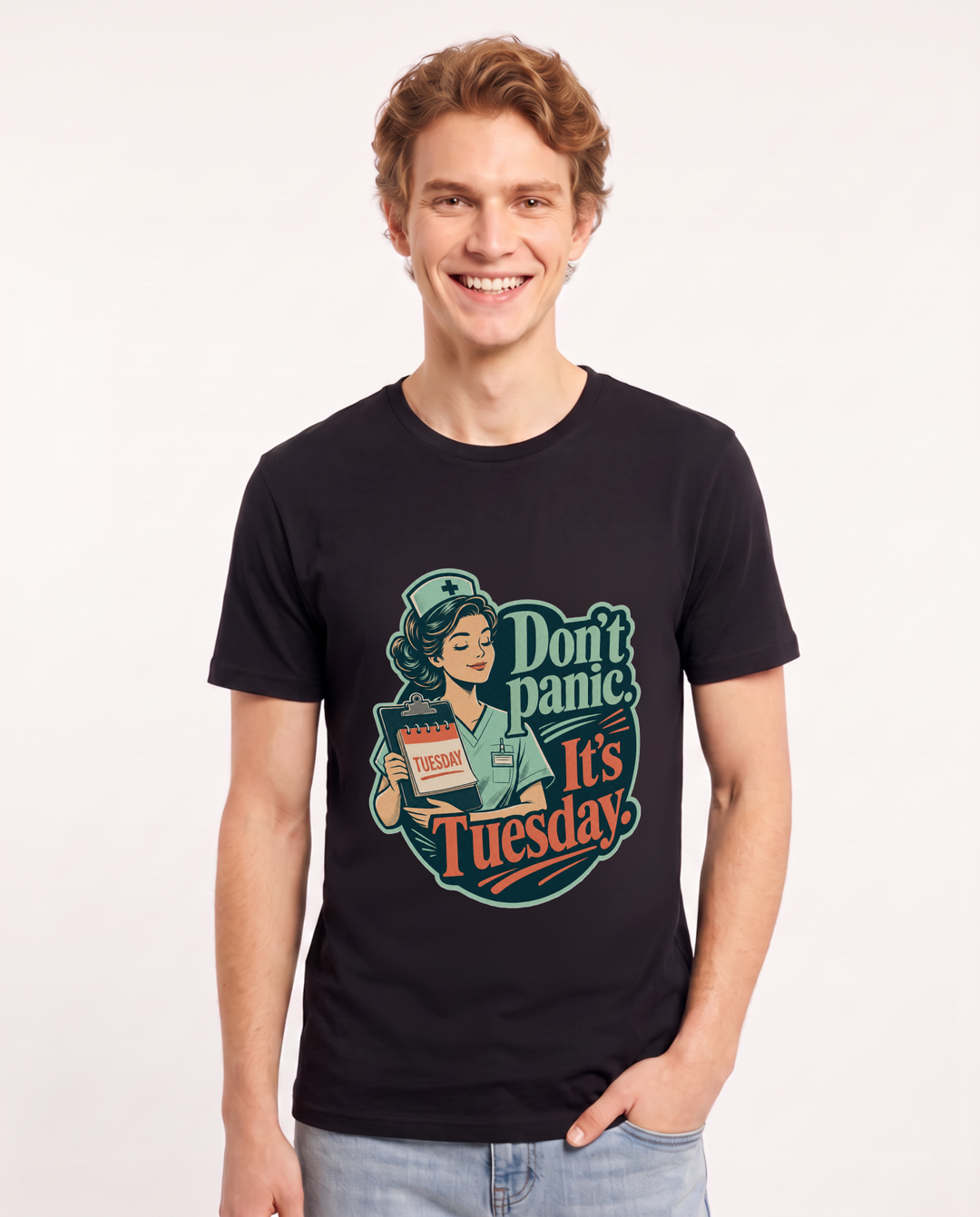 Nurse Black T-Shirt for Men – Nursing Life Graphic Tee product image 1