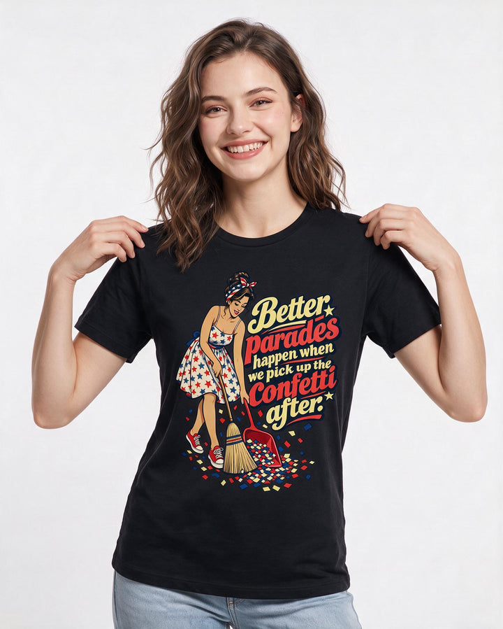Patriotic Black T-Shirt for Women – Everyday Expression Graphic Tee product image 1