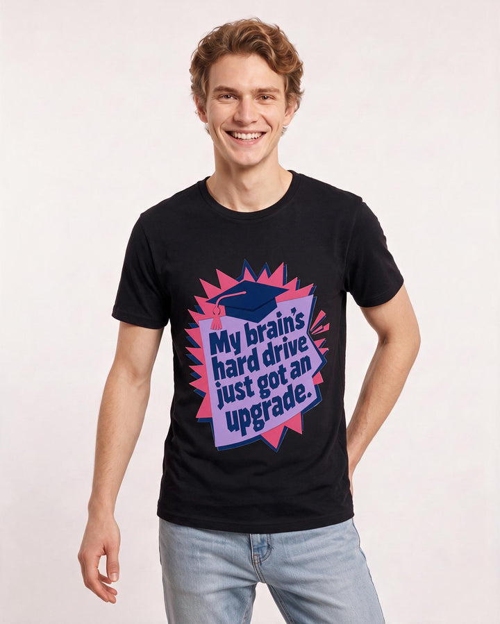 Graduation Gift Men's Black T-Shirt - My brain's hard drive just got product image 3