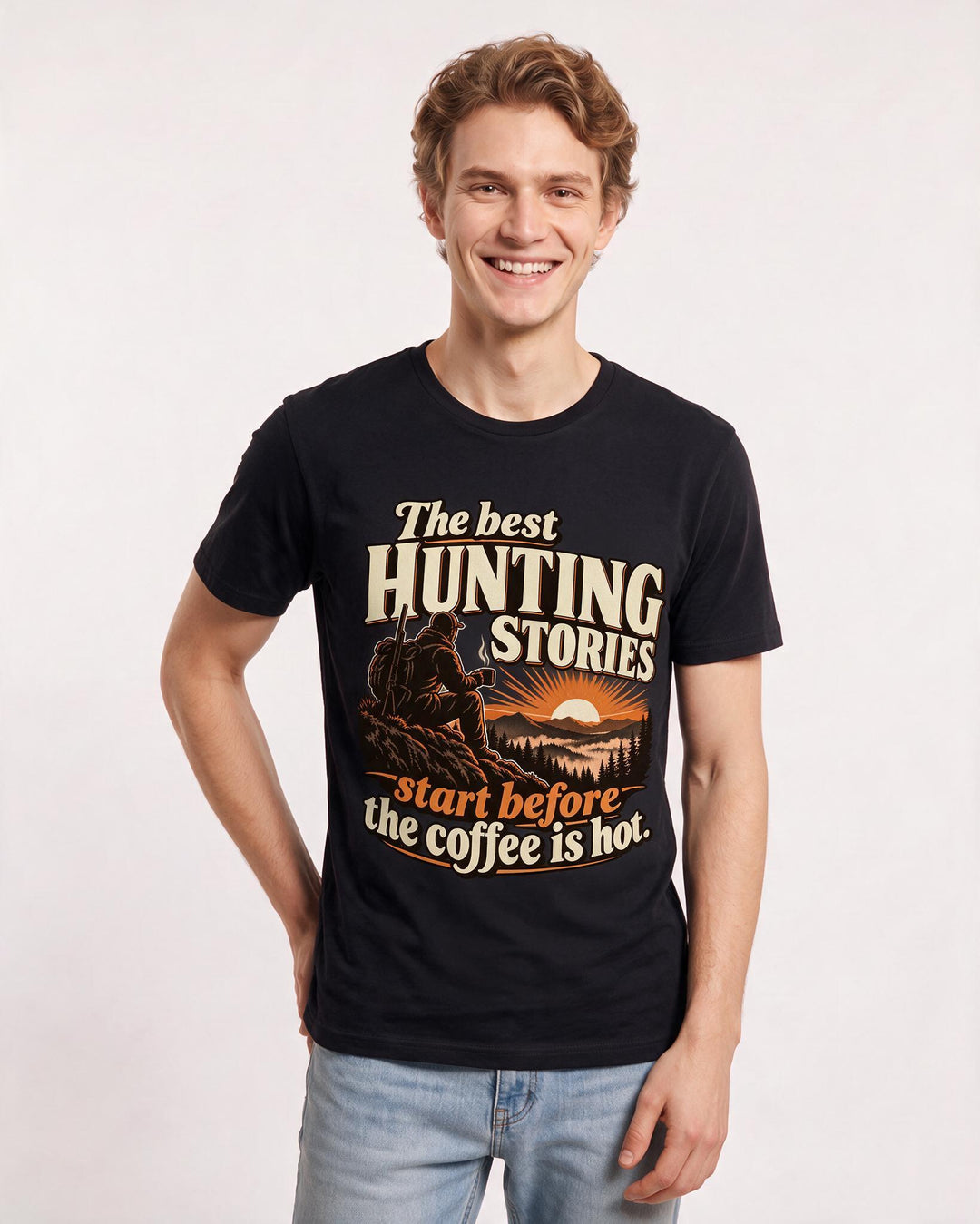 Hunting Black T-Shirt for Men – Everyday Expression Graphic Tee product image 1