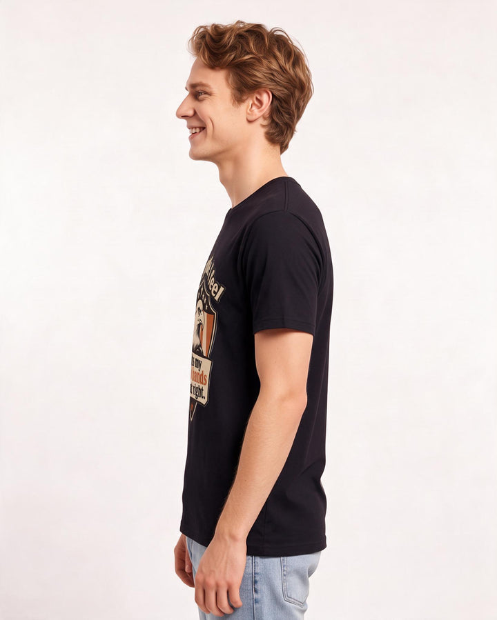 Graphic Men's Black T-Shirt - The pride I feel fits my two hands just product image 2
