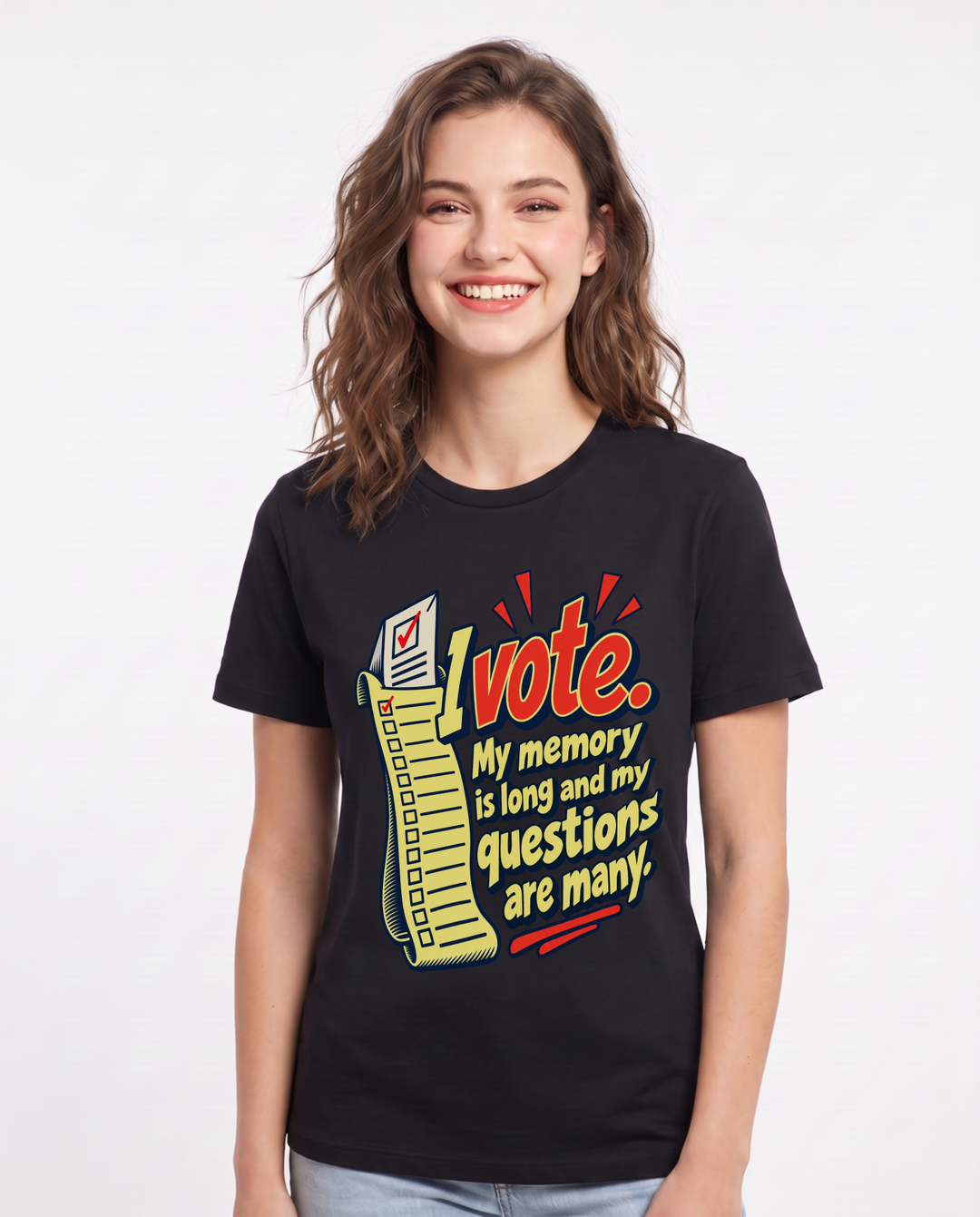 Political Statement Black T-Shirt for Women – Everyday Expression Graphic Tee product image 3