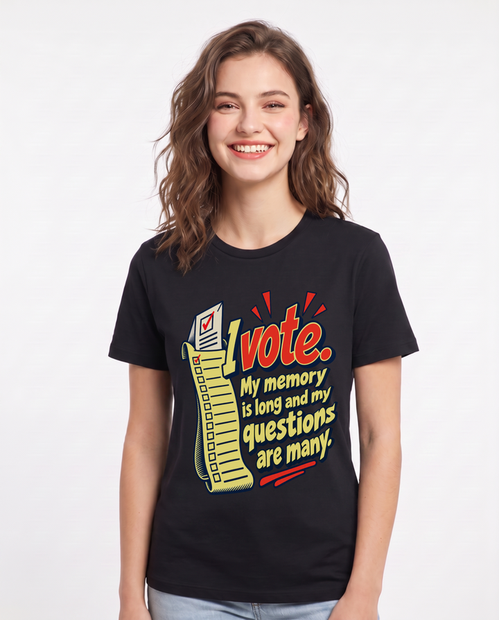 Political Statement Black T-Shirt for Women – Everyday Expression Graphic Tee product image 3