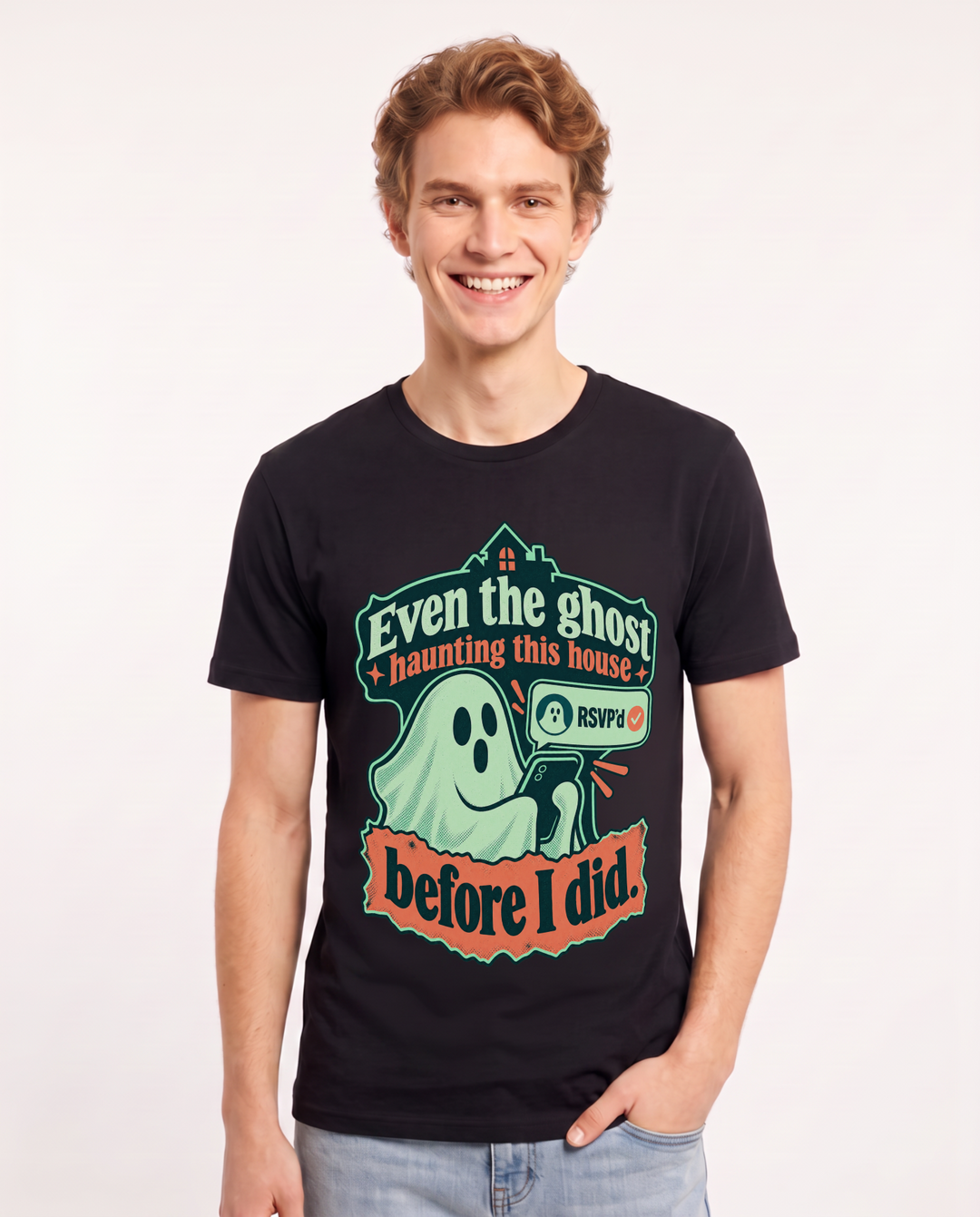 Halloween Black T-Shirt for Men – Halloween Theme Graphic Tee product image 3