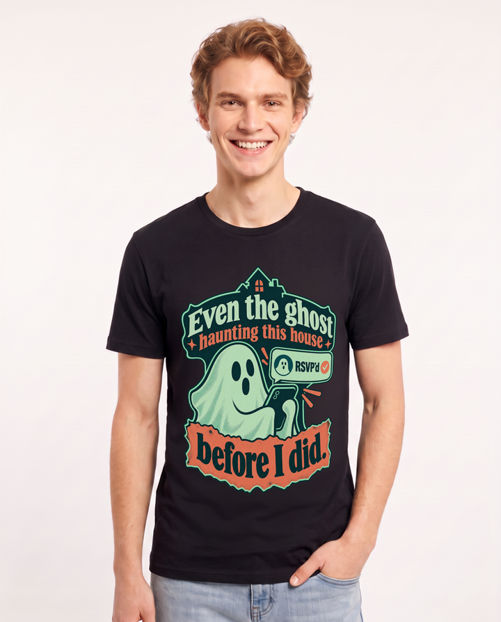 Halloween Black T-Shirt for Men – Halloween Theme Graphic Tee product image 3