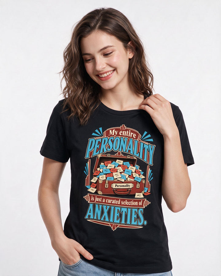 Meme Black T-Shirt for Women – Everyday Expression Graphic Tee product image 1