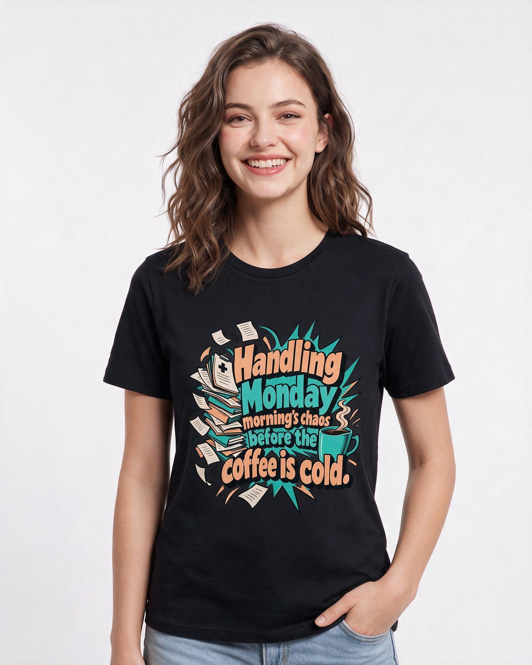 Nurse Black T-Shirt for Women – Nursing Life Graphic Tee product image 1