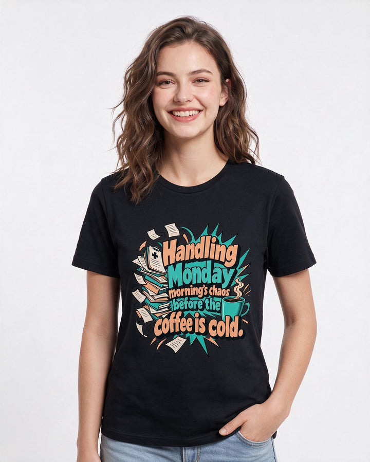 Nurse Black T-Shirt for Women – Nursing Life Graphic Tee product image 1