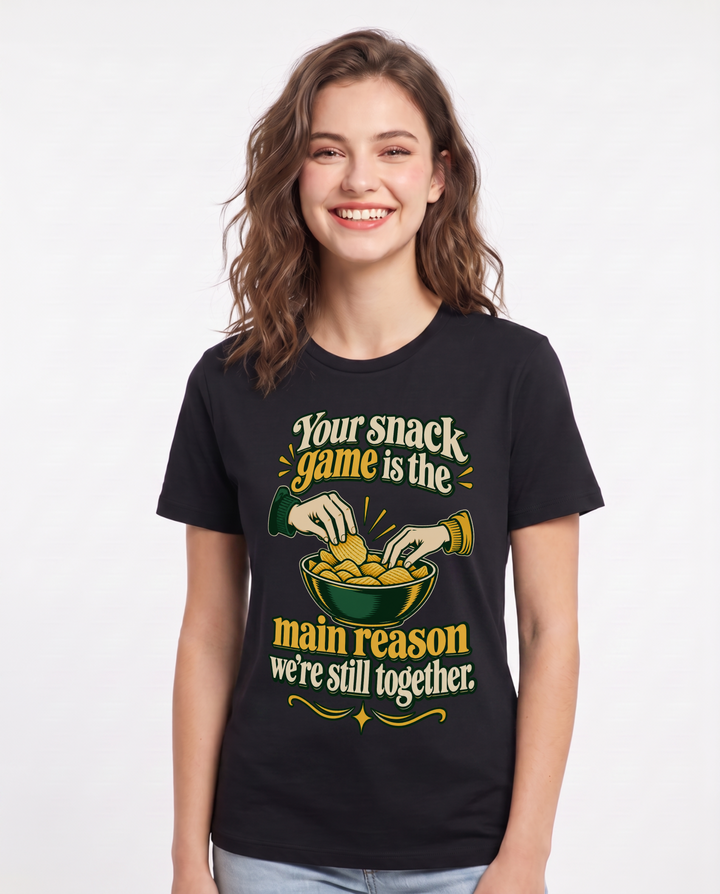 Couples Black T-Shirt for Women – Everyday Expression Graphic Tee product image 3