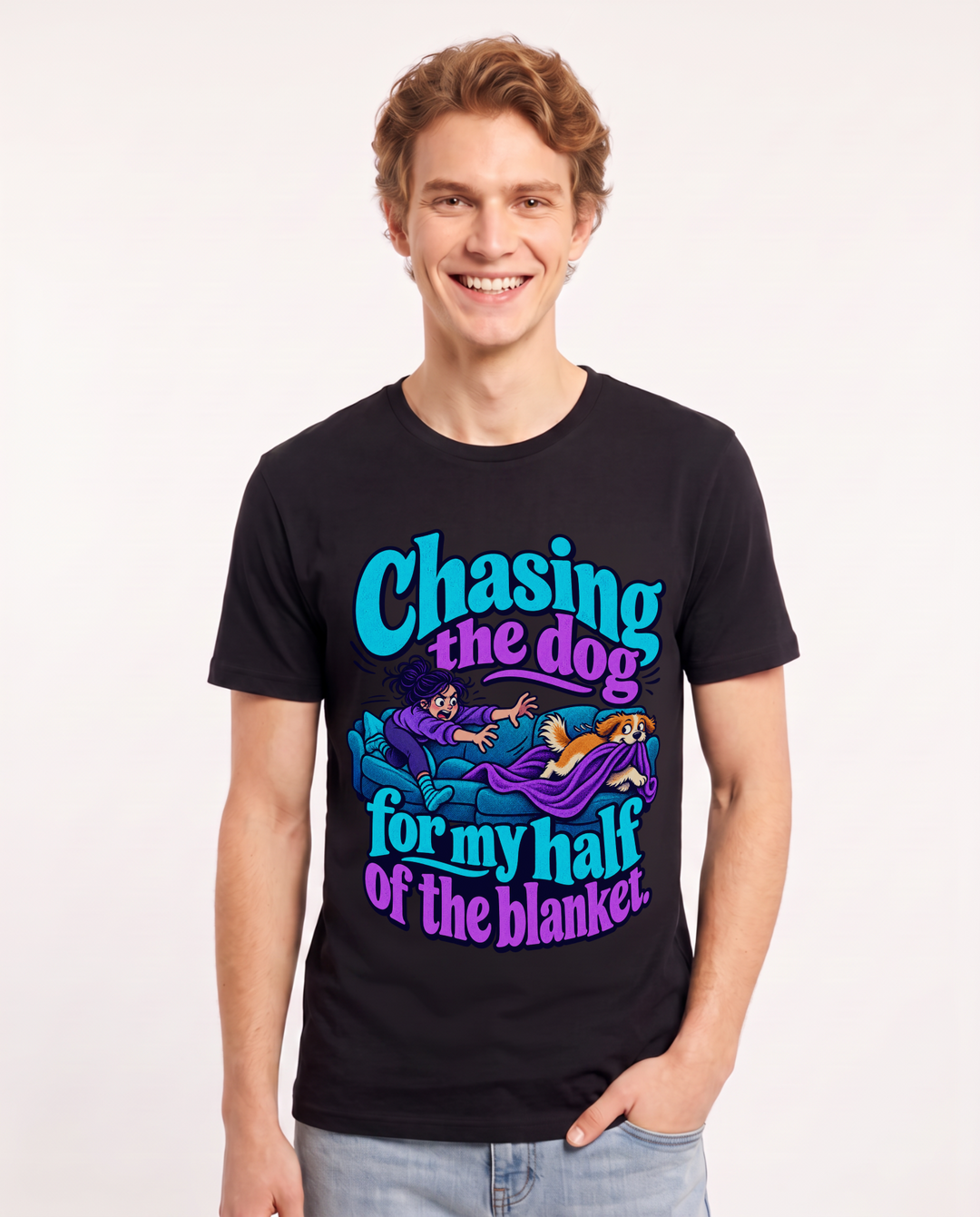 Couples Black T-Shirt for Men – Everyday Expression Graphic Tee product image 3