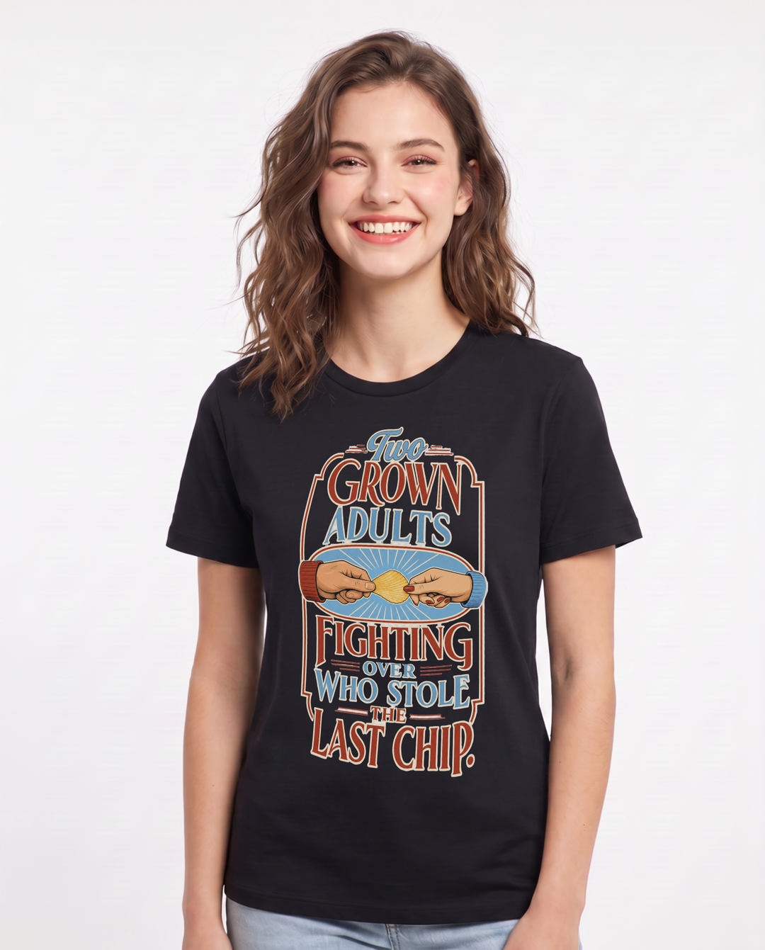 Couples Black T-Shirt for Women – Everyday Expression Graphic Tee product image 3