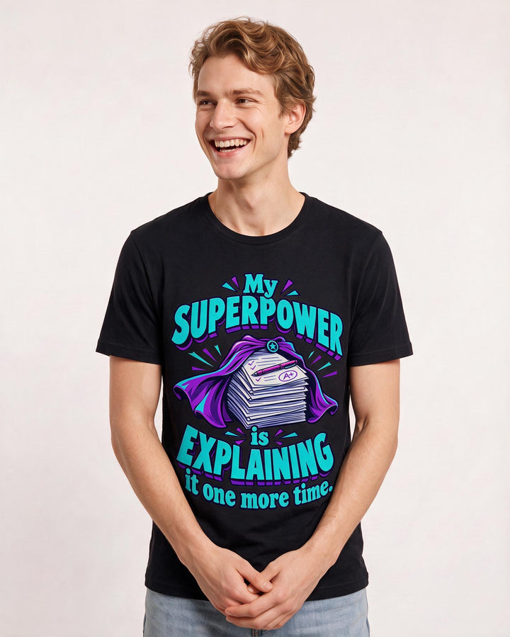 Teacher Black T-Shirt for Men – Everyday Expression Graphic Tee product image 1