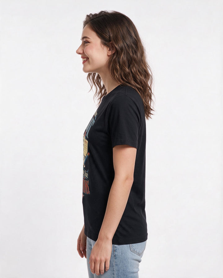 Political Statement Black T-Shirt for Women – Everyday Expression Graphic Tee product image 2