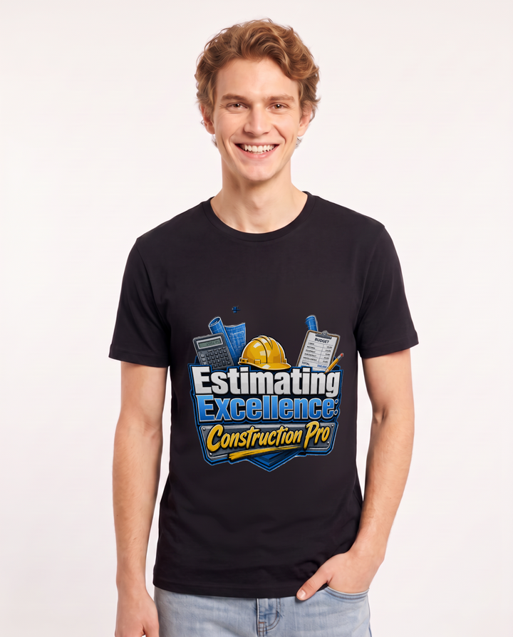 Estimating Excellence: Construction Pro Men's Black T-Shirt product image 2