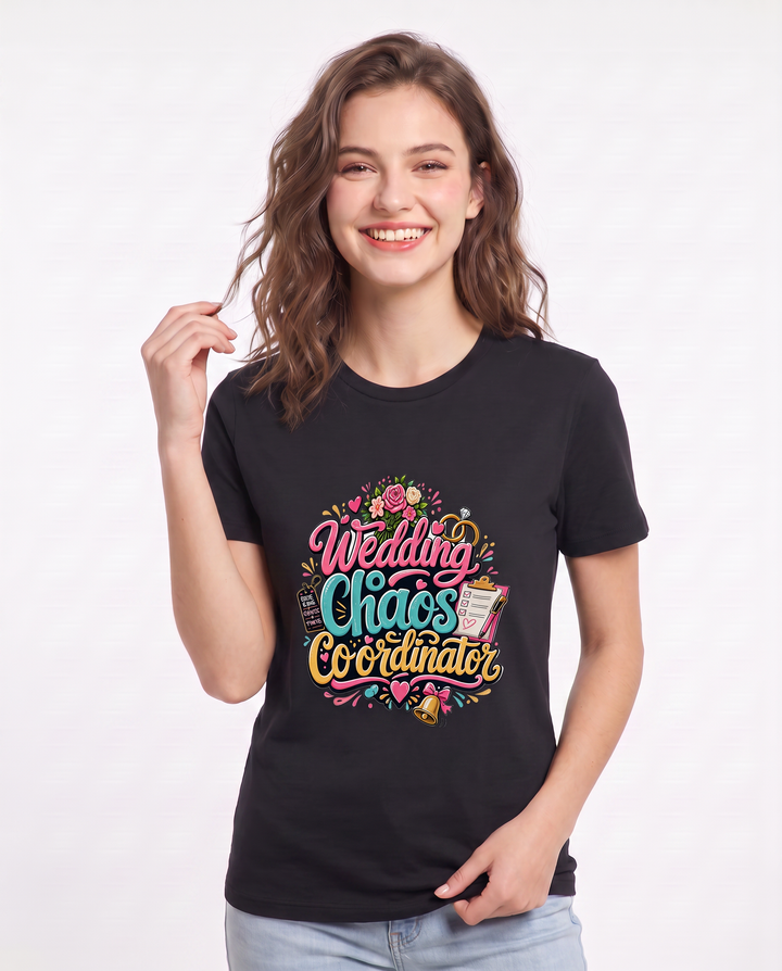 Wedding Chaos Coordinator Women's Black T-Shirt product image 1