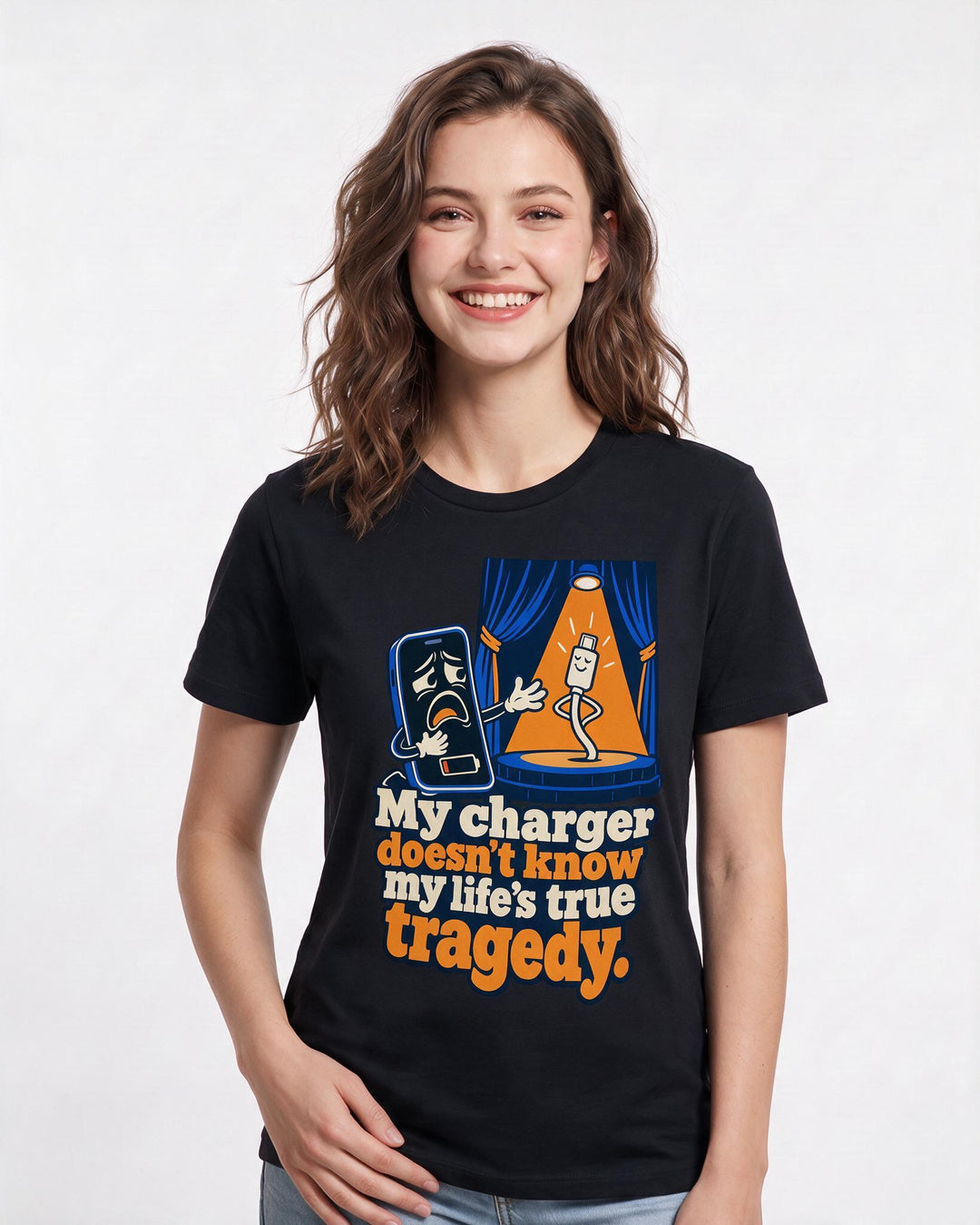 Meme Black T-Shirt for Women – Everyday Expression Graphic Tee product image 1
