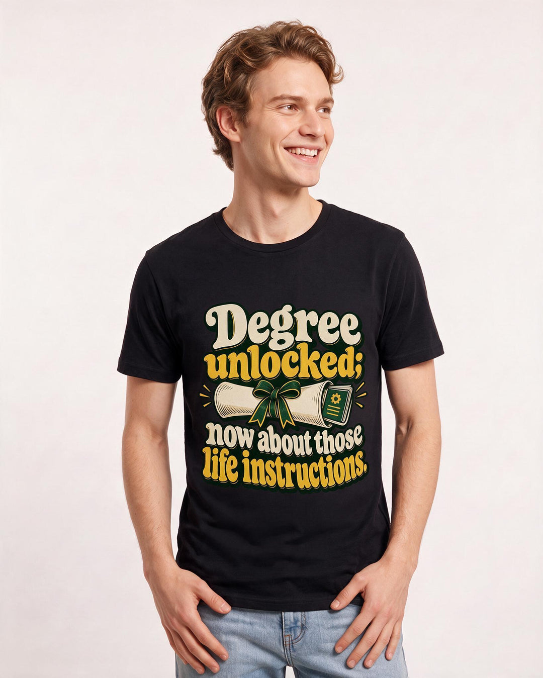 Graduation Black T-Shirt for Men – Everyday Expression Graphic Tee product image 1
