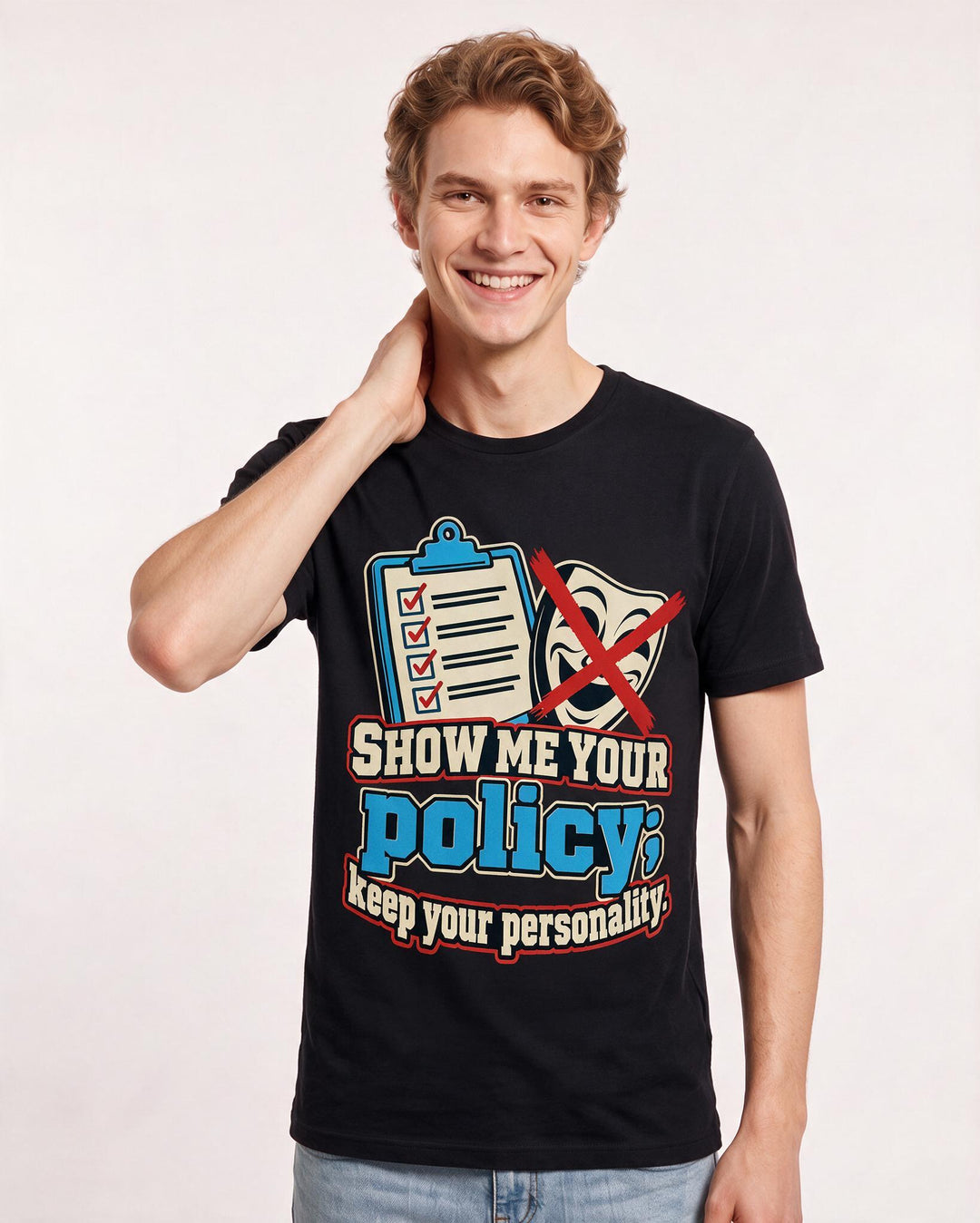 Political Statement Black T-Shirt for Men – Everyday Expression Graphic Tee product image 1