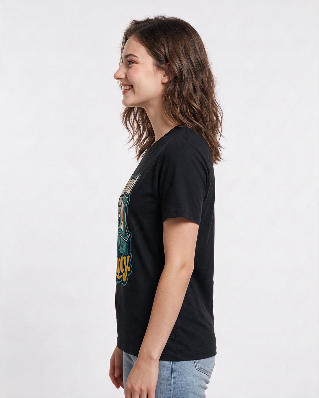 Christian Faith Women's Black T-Shirt – "Loved on the days the highlight reel is empty." product image 2