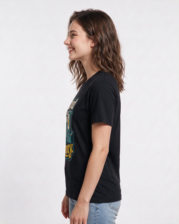 Christian Faith Women's Black T-Shirt – "Loved on the days the highlight reel is empty." product image 2