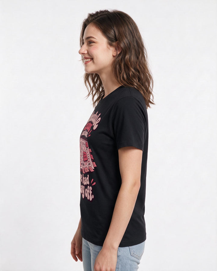 Meme Black T-Shirt for Women – Everyday Expression Graphic Tee product image 2