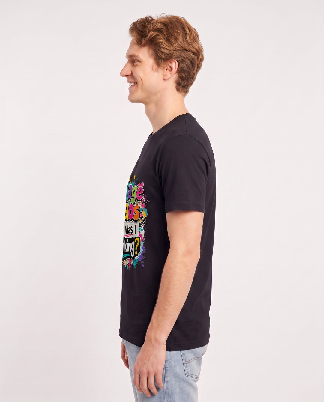 Collage Chaos: What Was I Thinking? Men's Black T-Shirt product image 3