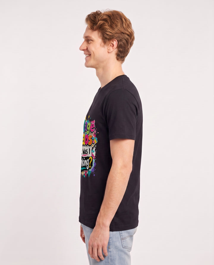 Collage Chaos: What Was I Thinking? Men's Black T-Shirt product image 3