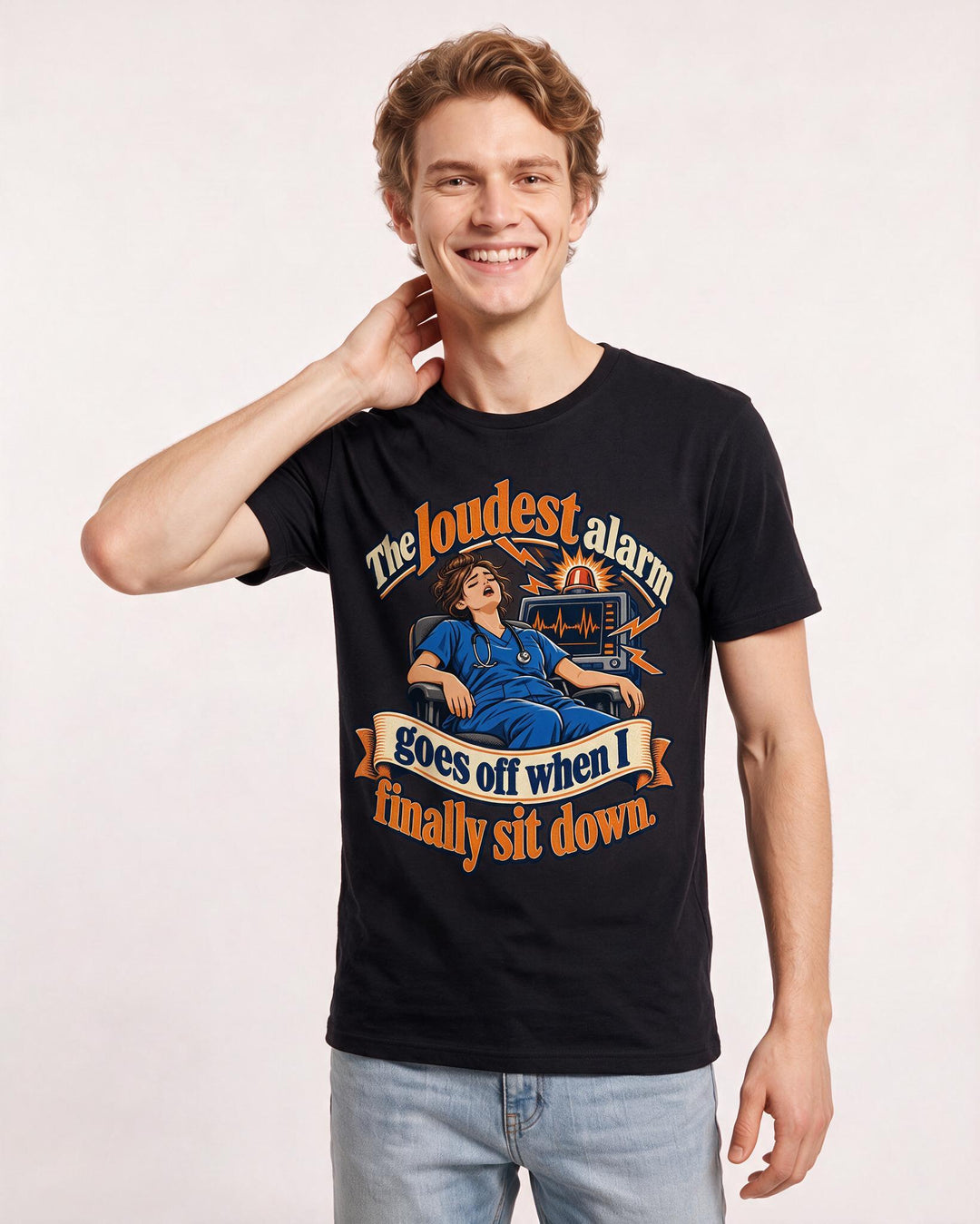 Nurse Black T-Shirt for Men – Nursing Life Graphic Tee product image 1