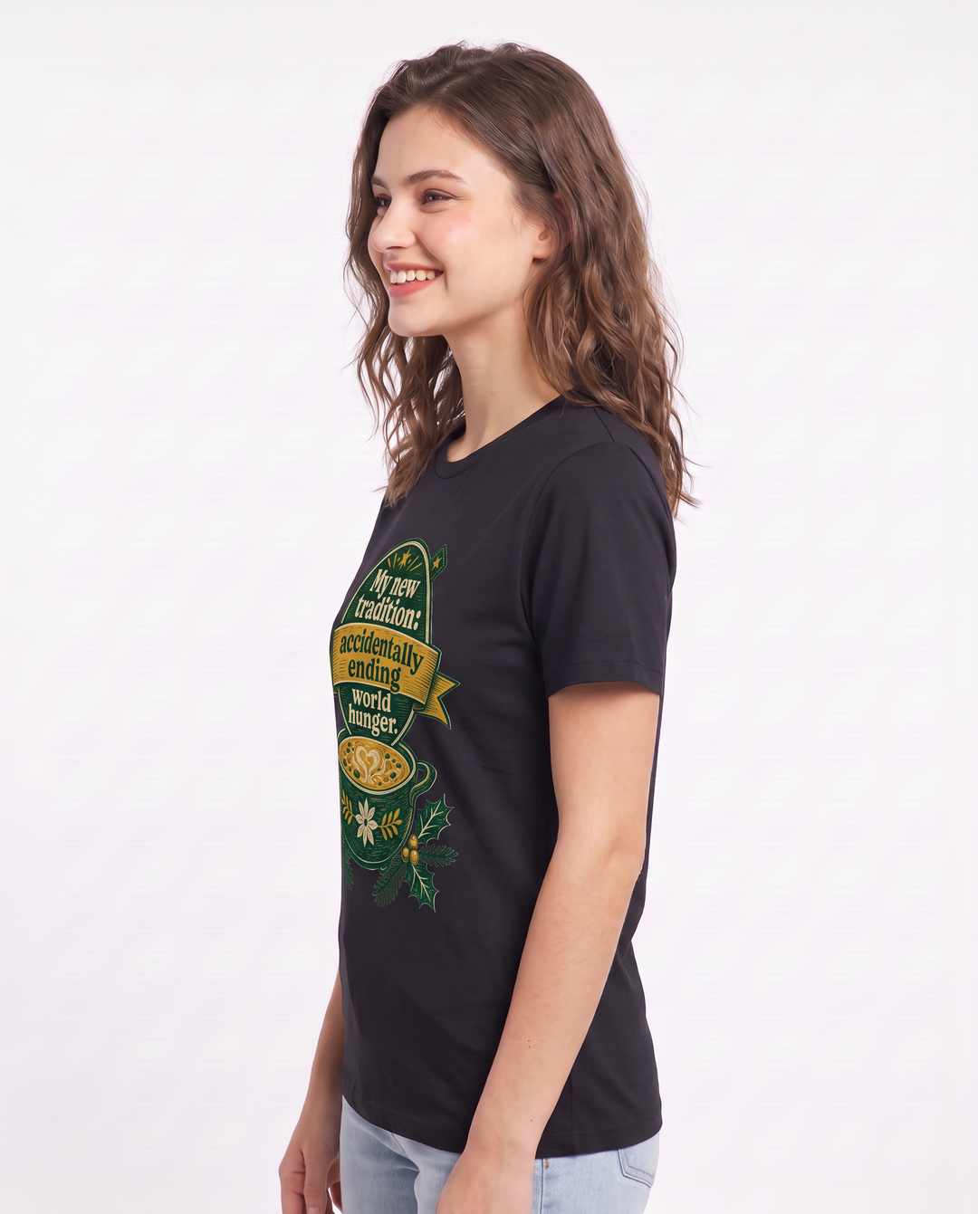 Christmas Women's Black T-Shirt - My new tradition: accidentally product image 2