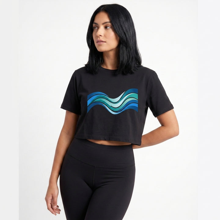 Calm Waves Crop Top mockup 1