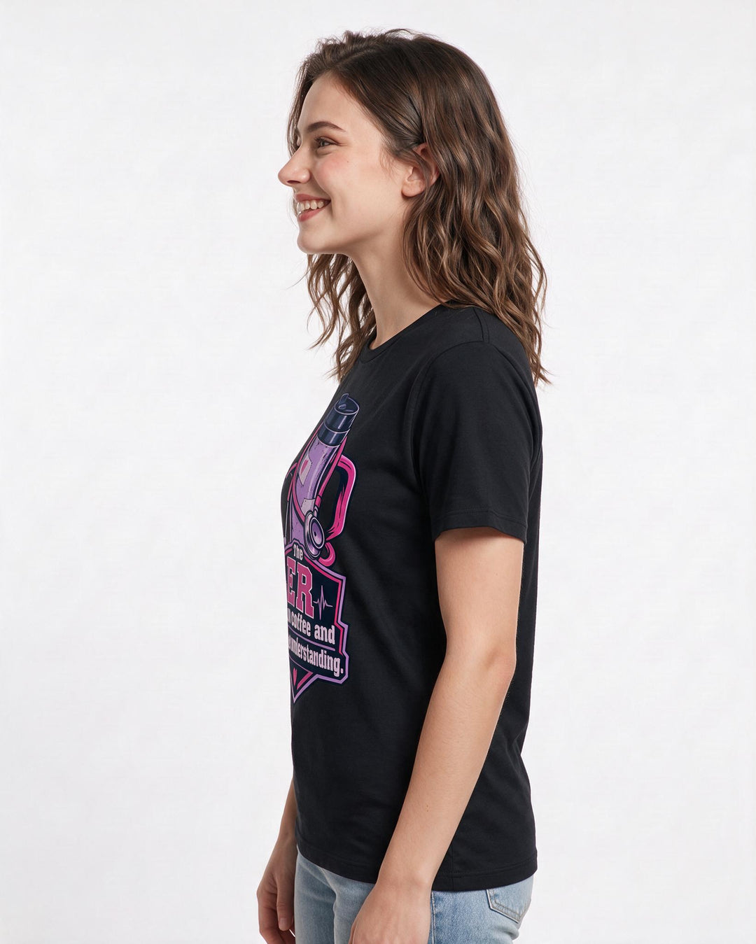 Nurse Black T-Shirt for Women – Nursing Life Graphic Tee product image 2