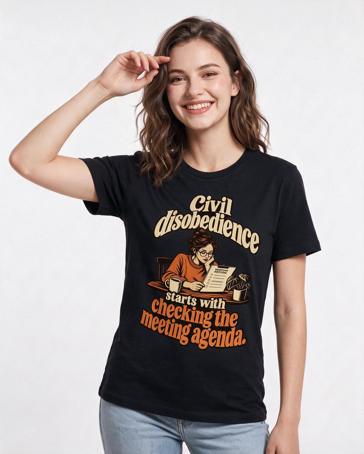 Political Statement Black T-Shirt for Women – Everyday Expression Graphic Tee product image 1