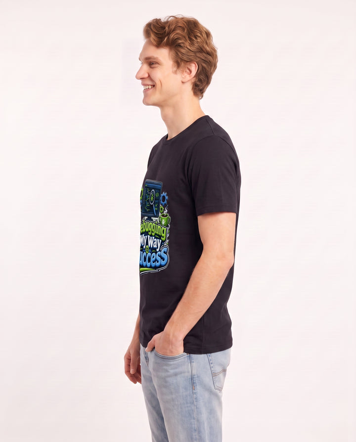 Debugging My Way to Success Men's Black T-Shirt product image 3