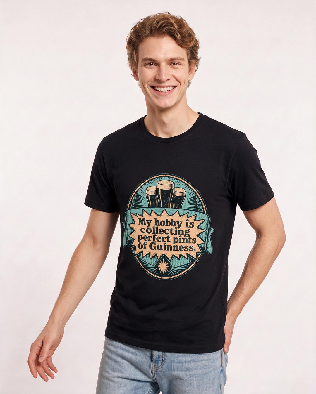 Funny Beer Men's Black T-Shirt - My hobby is collecting perfect pints product image 3