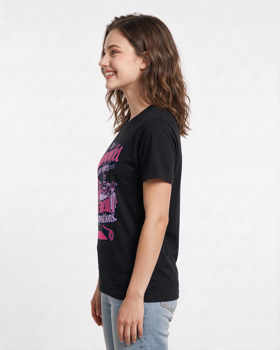 Christmas Black T-Shirt for Women – Holiday Theme Graphic Tee product image 2