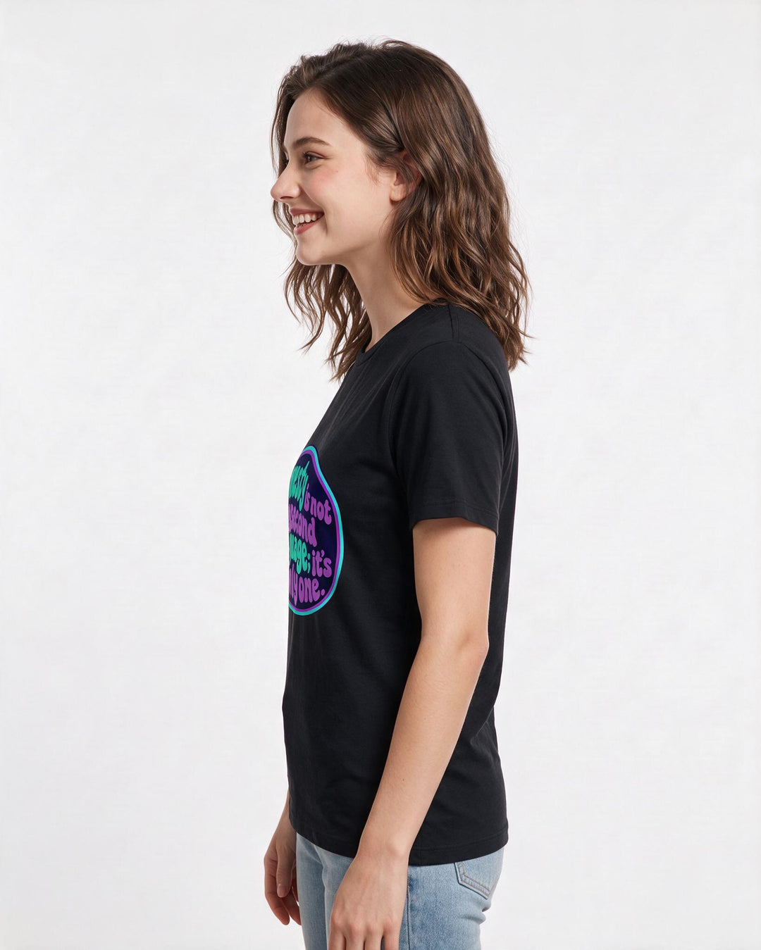 Neurodiversity Black T-Shirt for Women – Everyday Expression Graphic Tee product image 2