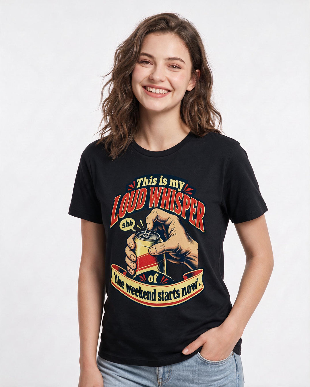 Beer Black T-Shirt for Women – Everyday Expression Graphic Tee product image 1